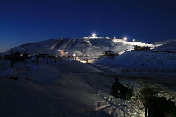 Snow Park NZ lit up for night skiing and riding, new for the 2008 season